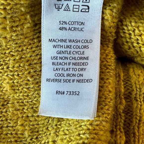 Tahari Mustard Yellow Textured Knit Longline Open Cardigan With Pockets Size S - Picture 5 of 6